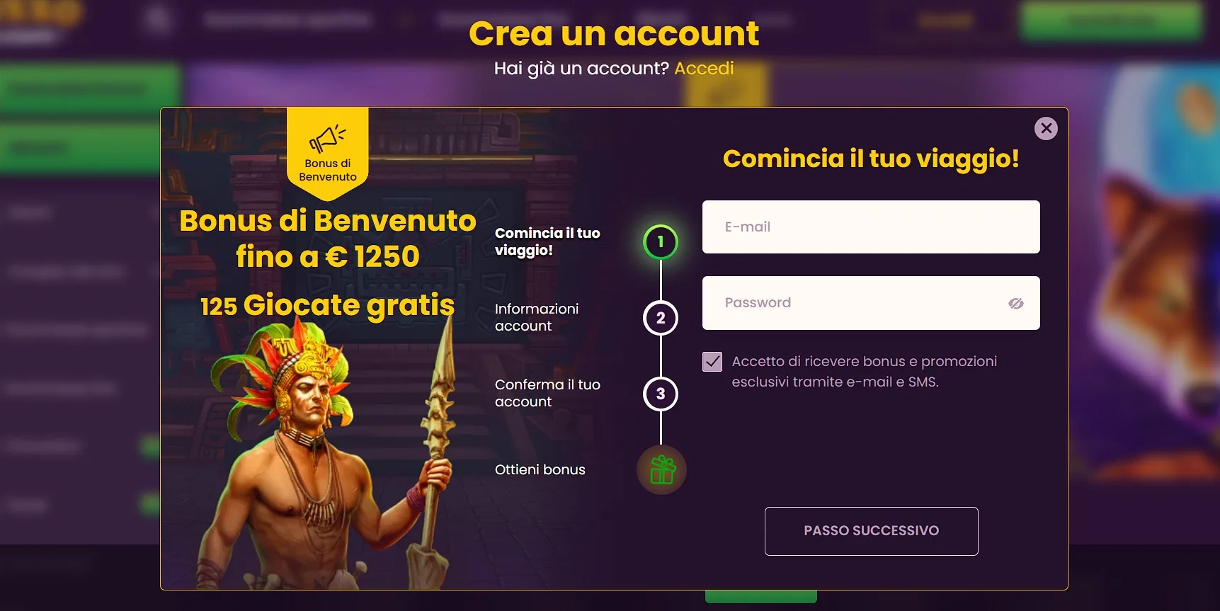 Bizzo Casino, il bonus di benvenuto fino a 1250 euro e 125 giocate per l'Italia